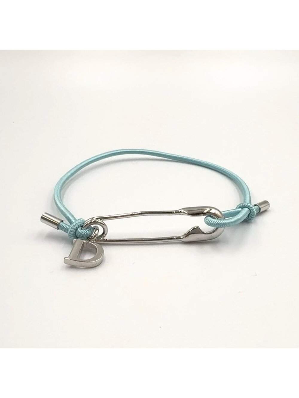 Dior D Code Metal Satin Silver Light Blue Bracelet